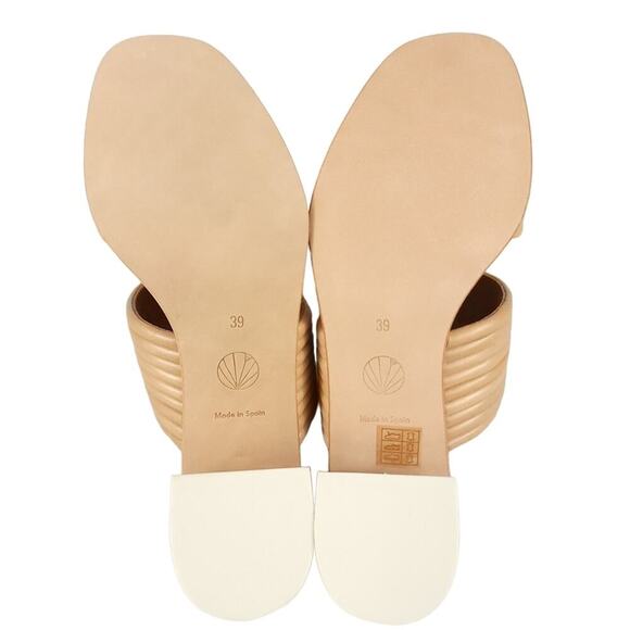 COCLICO Bergen Sandals Wood Block Heel Leather Sandal Natur Camel - Picture 8 of 13